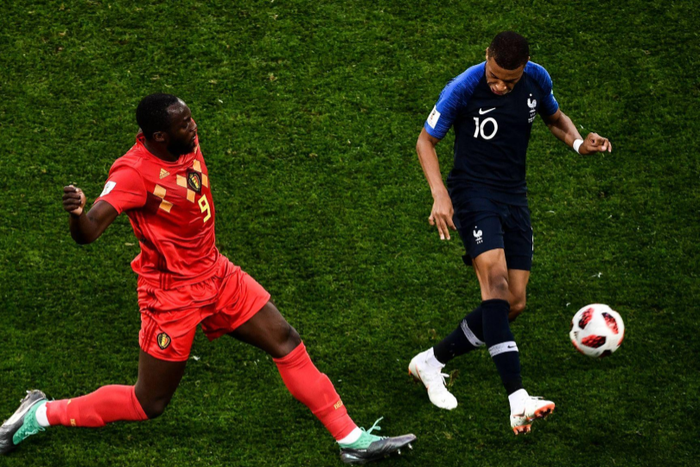 Romelu Lukaku and Kylian Mbappe at the 2018 edition of the FIFA World Cup