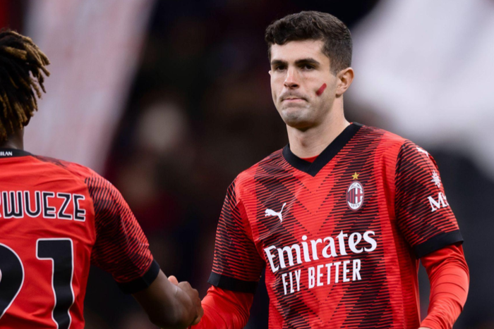 Serie A Christian Pulisic of AC Milan and Samuel Chukwueze of AC Milan are seen prior to the Serie A football match between AC Milan and ACF Fiorentina. || Image credit: Imago