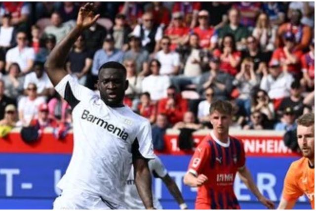 Nigerian star Victor Boniface during the game against Heidenheim.