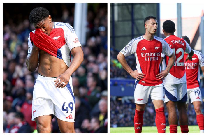 Arsenal players look dejected