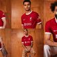 It is a classic style in vivid Liverpool red with a contrast white collar and cuffs that were inspired by Shankly's 1973–74 FA Cup–winning team.