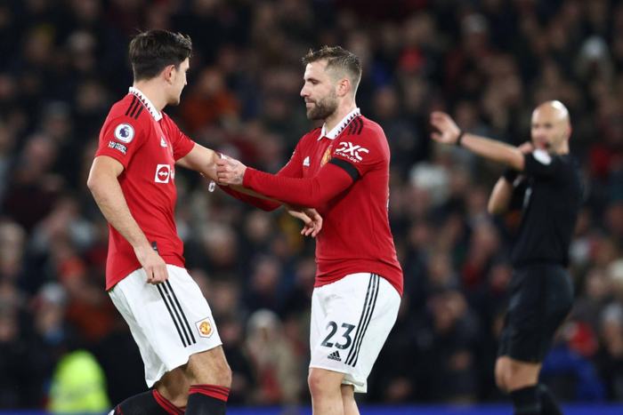 Harry Maguire and Luke Shaw in action for Manchester United