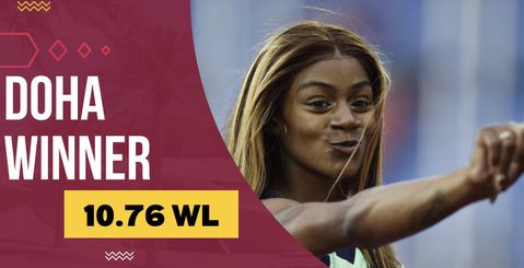 Sha'Carri Richardson blazes to a Meeting Record of 10.76s in Doha