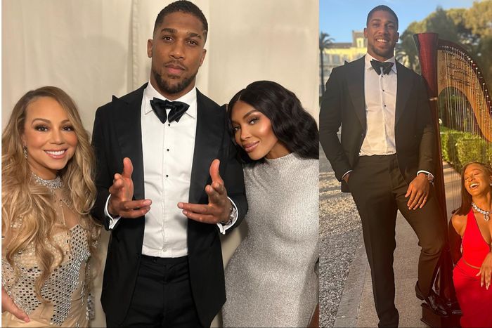 Nigerian-born boxer Anthony Joshua teams up with Mariah Carey, Naomi Campbell, and Cuppy in France.