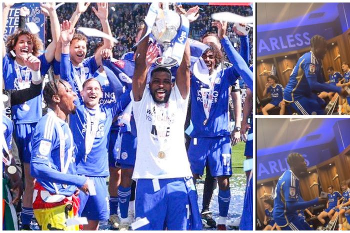 Kelechi Iheanacho and Abdul Fatawu entertain the Leicester dressing room.