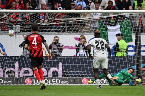 Boniface dispatches the Frankfurt goalkeeper in style.
