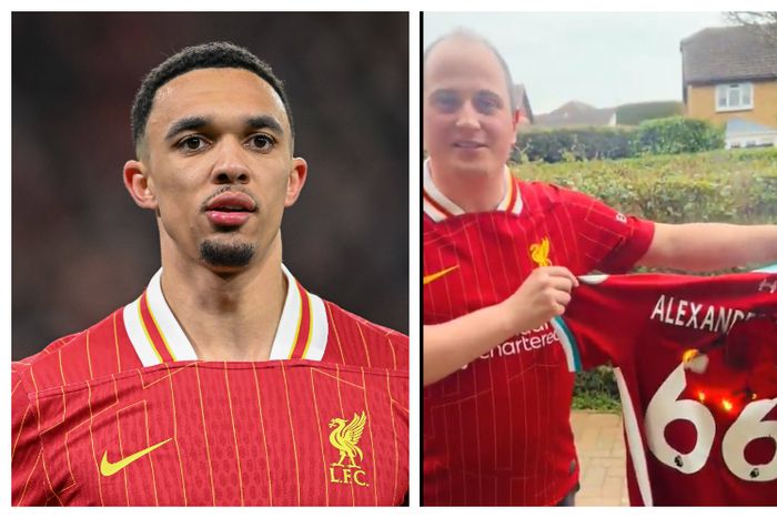 Liverpool fan burns down Alexander Arnold’s jersey