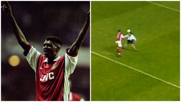 OTD: Arsenal celebrate Super Eagles legend Nwankwo Kanu’s 26-year-old magic against Spurs