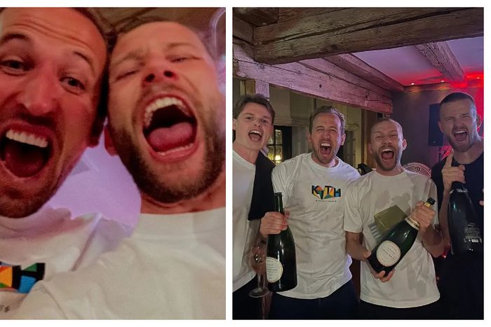 Harry Kane celebrates winning first trophy