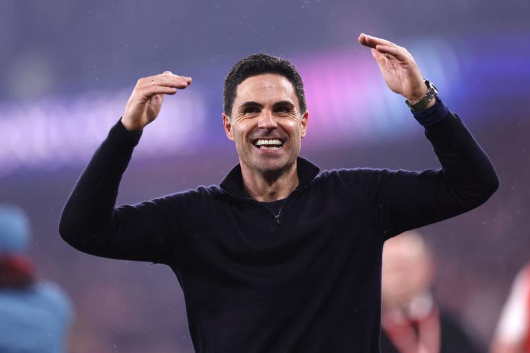 Mikel Arteta celebrating || Imago