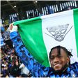 Ademola Lookman with the Nigerian flag at Atalanta.