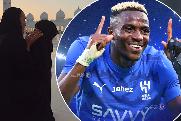 Osimhen's girlfriend Stefanie drops HUGE transfer hint after visiting mosque in Middle East amid ₦1 BILLION-per-week offer