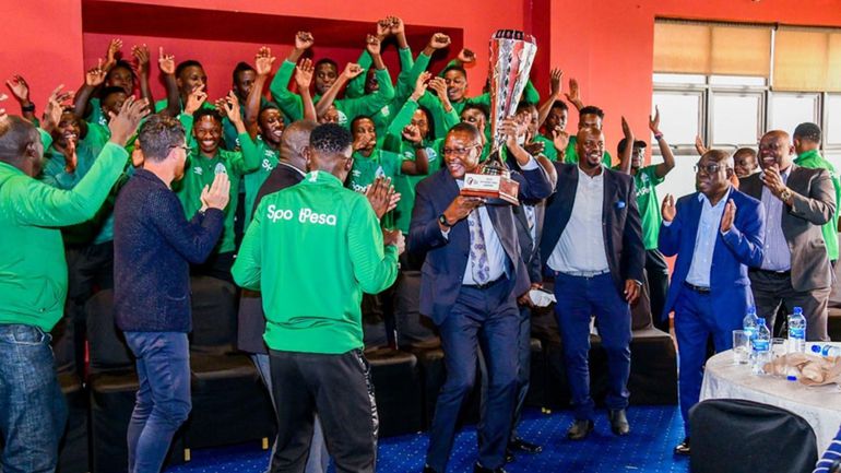 ICT CS Eliud Owalo when he hosted Gor Mahia after they won the league.