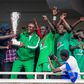 ICT CS Eliud Owala with Gor Mahia players when they won the league.