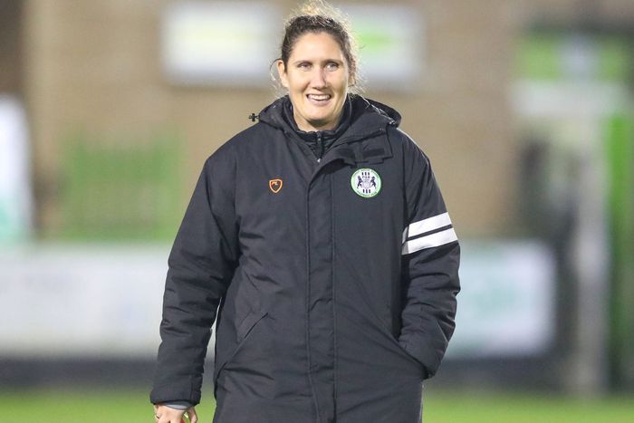Forest Green Rovers Academy Manager Hannah Dingley during the FA Youth Cup match between Forest Green Rovers and Bromley FC.