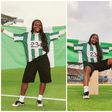 Super Falcons defender Michelle Alozie celebrates her imminent Olympics debut.