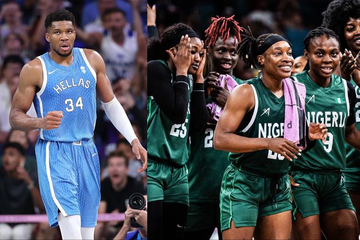 Greece star and Nigerian Freak Giannis Antetokounmpo teams up with D'Tigress star at Paris 2024 Olympics.