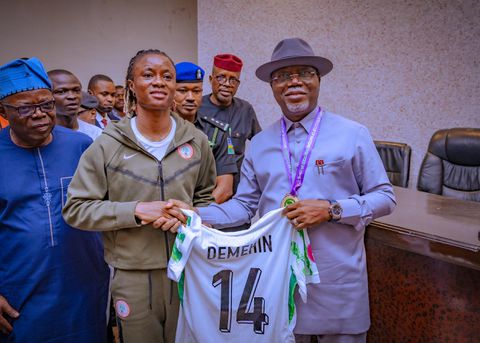 Ondo State Governor Lucky Aiyedatiwa gifts Super Falcons of Nigeria star Tosin Demehin ₦30 million and a house for WAFCON triumph.