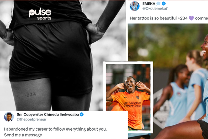 Fans react to Alozie's new tattoo || Image credit: Imago/@iamskamal_(X)