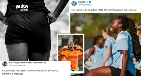 Proudly Naija: Fans reacts to cute tattoo of Super Falcons star Michelle Alozie
