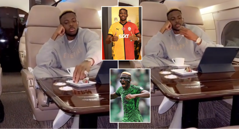 Victor Osimhen: Galatasaray’s new signing chills in multi-billion-naira private jet ahead of Super Eagles arrival