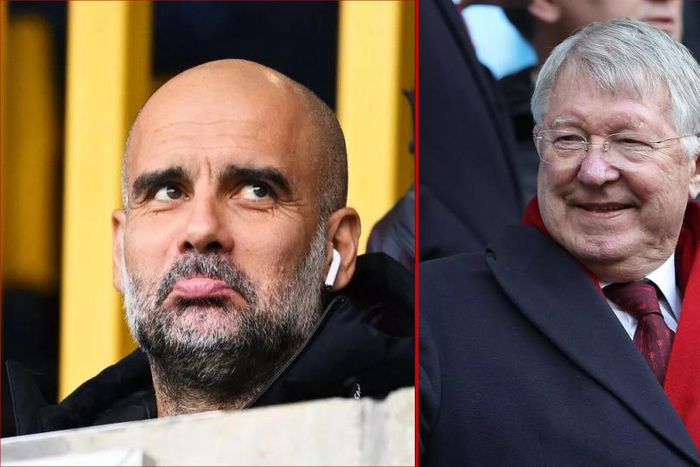 Manchester City boss Pep Guardiola and ex-Man United boss Sir Alex Ferguson