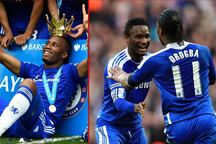 Chelsea legends Didier Drogba and Mikel Obi || Getty