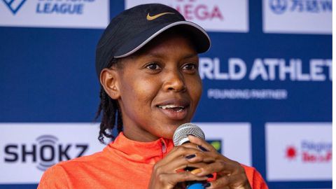 Faith Kipyegon reacts to Nike footwear secrets after high-tech visit to Portland