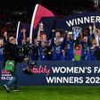 Chelsea women lift FA Cup to complete treble