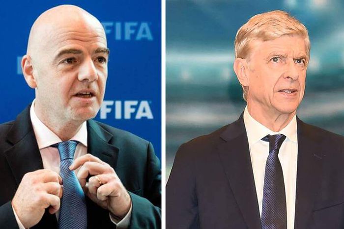 FIFA president Gianni Infantino and Director of football development, Arsene Wenger