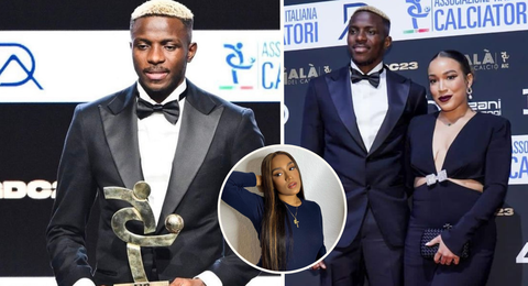 Victor Osimhen and his stunning girlfriend serve ‘Couple Goals’ at Red Carpet of AIC Awards