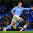 Chelsea v Manchester City - Premier League - Stamford Bridge Manchester City s Erling Haaland tries to get away from Thiago Silva during the Premier League match against Chelsea.