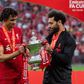 LONDON, ENGLAND - MAY 14: Trent Alexander-Arnold, Mohamed Salah of Liverpool lifts the FA Cup