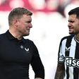 Eddie Howe and Bruno Guimaraes of Newcastle United || Image credit: Imago