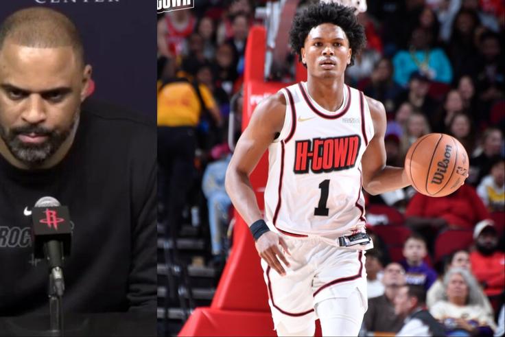 Nigerian coach Ime Udoka praises Amen Thompson as the Houston Rockets beat the Los Angeles Lakers.