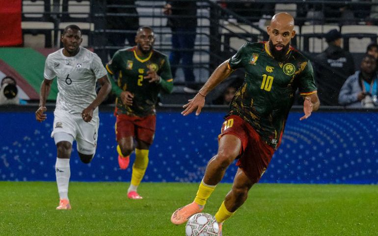 Bryan Mbeumo in action for Cameroon