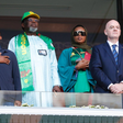 Cameroonian Football Federation President Samuel Eto o (Left) and FIFA President Gianni Infantino stand during the Cameroon national anthem || Image credit: Imago