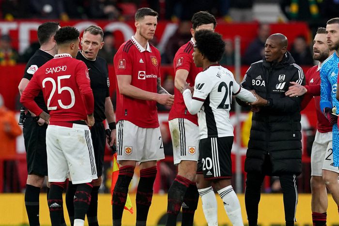 Manchester United vs Fulham during FA Cup game at Old Trafford.