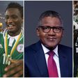 Aliko Dangote (middle) owes Mikel Obi and other Super Eagles stars for their AFCON 2013 win.