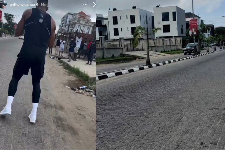 Local fanfare followed as former champion Anthony Joshua resumed his training upon return to Nigeria.