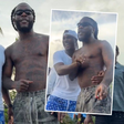 WATCH: Burna Boy links up with Super Eagles veteran Odion Ighalo in touching moment [VIDEO]
