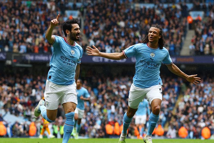 Ilkay Gundogan celebrating goal for Manchester City