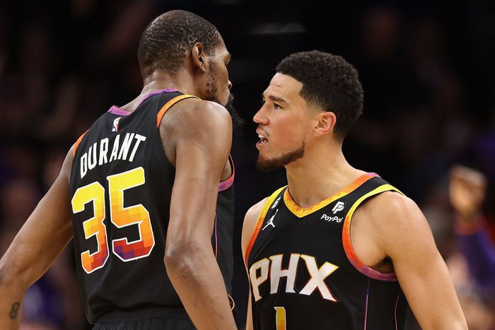 Devin Booker and Kevin Durant combined for 86 points to lead the Phoenix Suns in a two-man performance.
