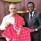 President of the National Institute of Sport, Physical Education & Recreation (INDER) Antonio Becali (L) and Sports CS Ababu Namwamba