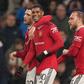 Marcus Rashford celebrates Manchester United goal.