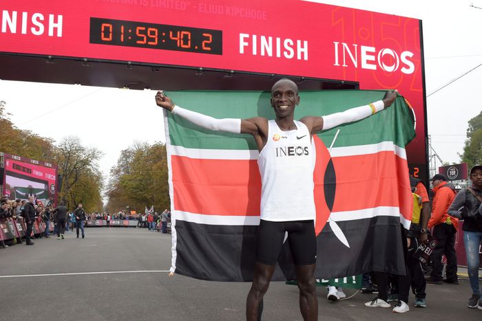 Eliud Kipchoge after running at the INEOS 1:59 Challenge.