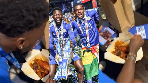 Wilfred Ndidi: Super Eagles star uses hunger as excuse to eat Ghanaian jollof rice