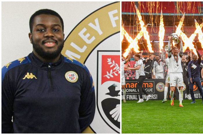 Nigeria's Nathan Owolabi during his Bromley unveiling.