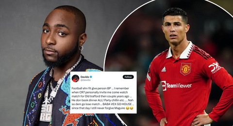 He left out of anger — Davido reveals the ONE thing that stopped him from meeting Cristiano Ronaldo in the flesh
