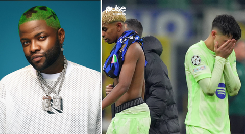 Skales why?! Barcelona fans pile on Nigerian singer after Champions League loss to Inter